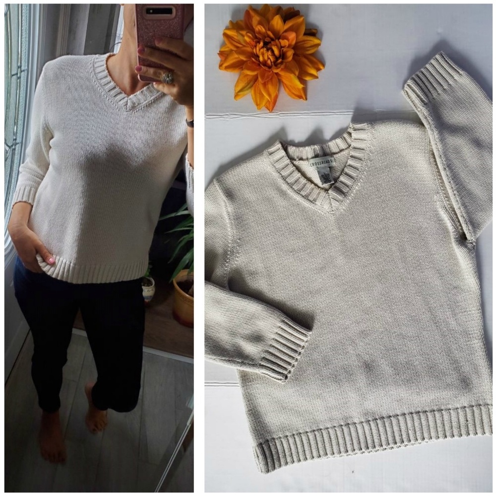 CROSSROADS Vintage VNECK SWEATER 🐞🐞